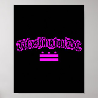 Poster Drapeau rose de Washington Dc pour femmes et fille