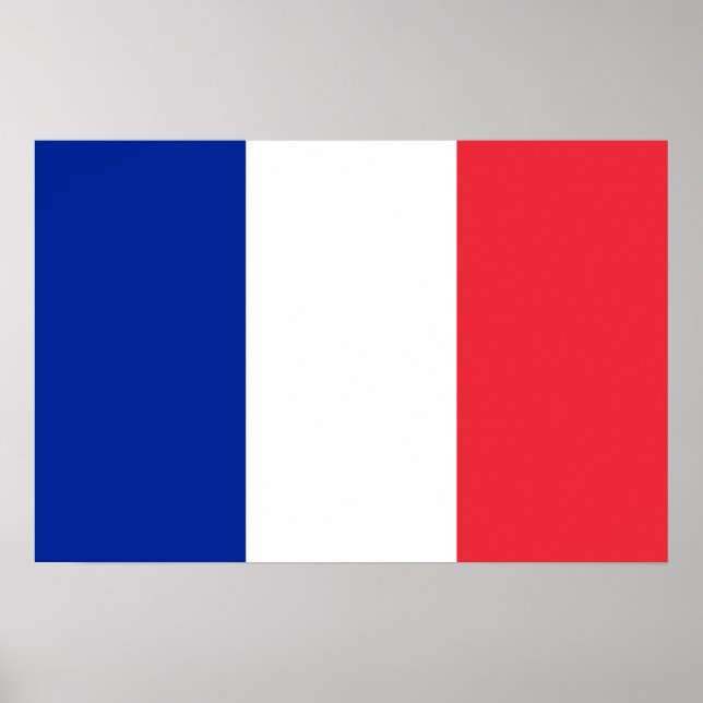 Poster Drapeau rouge blanc et bleu de la France (Devant)