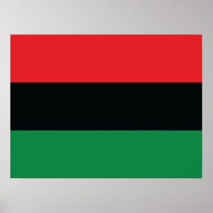 Poster Drapeau Rouge, Noir et Vert