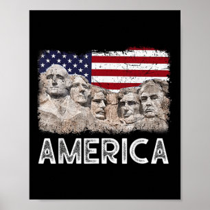 Poster Drapeau Rushmore du 45e Rushmore Mount American