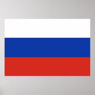 Poster Drapeau Russie tricolore 