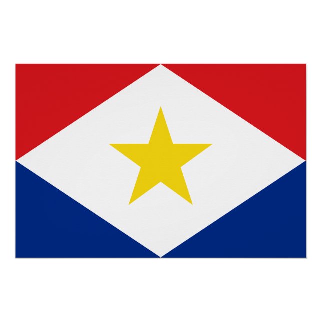 Poster Drapeau Saba (Devant)