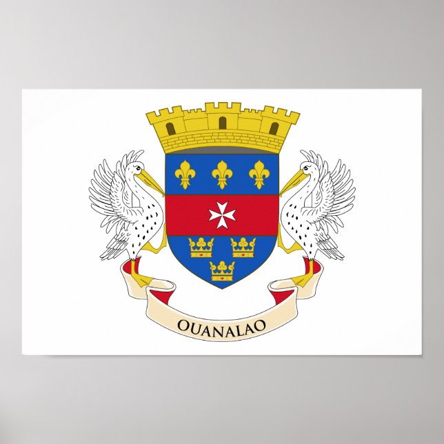Poster Drapeau Saint-Barthélemy (Devant)