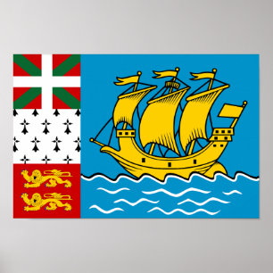Poster Drapeau Saint-Pierre-et-Miquelon