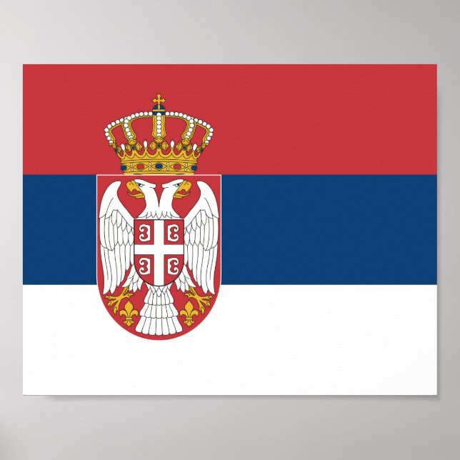 Poster Drapeau Serbie (Devant)