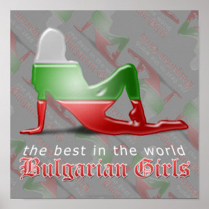 Poster Drapeau Silhouette de fille bulgare