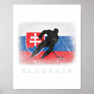 Poster Drapeau slovaque de hockey sur glace