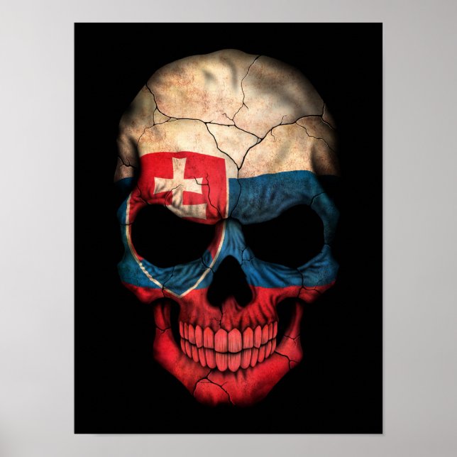 Poster Drapeau slovaque en noir (Devant)
