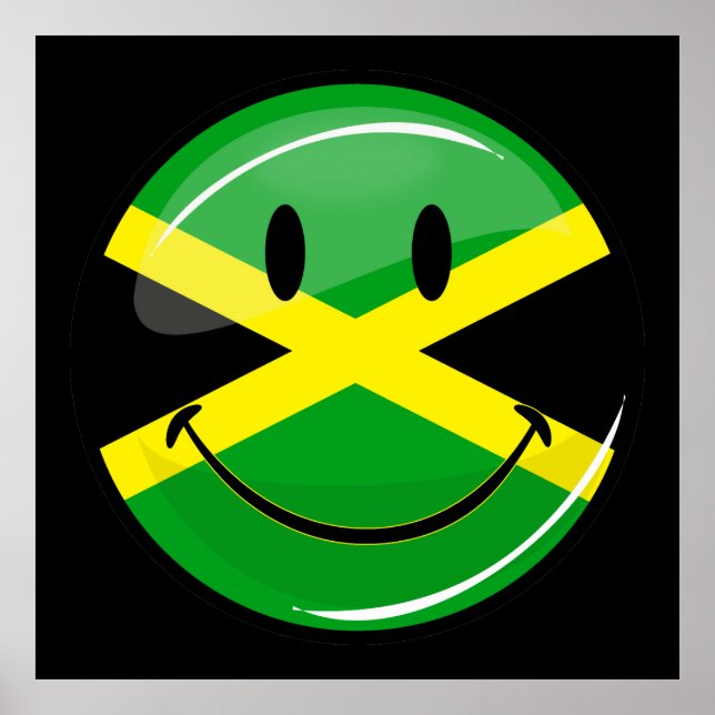 Poster Drapeau souriant jamaïcain (Devant)
