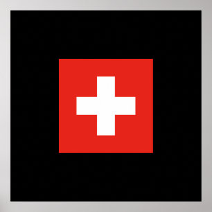 Poster Drapeau suisse - Drapeau suisse