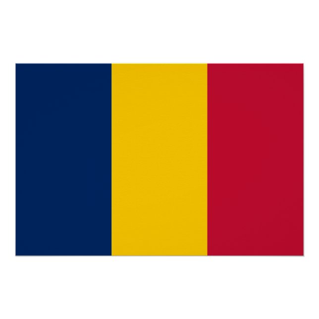 Poster Drapeau Tchad (Devant)