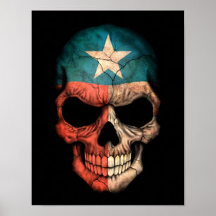 Poster Drapeau texan sur noir