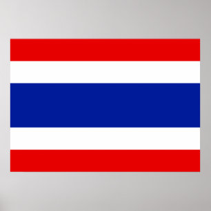 Poster Drapeau Thaïlande