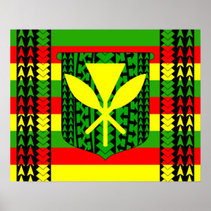 Poster Drapeau tribal Kanaka Maoli