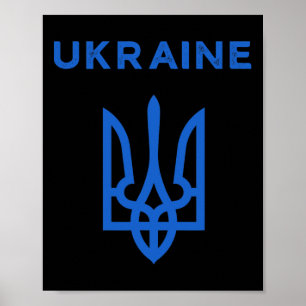 Poster Drapeau Trident ukrainien de soutien à l'Ukraine C