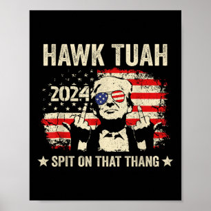 Poster Drapeau Trump 2024 Drôle Drôle Drôle Hawk Tush Mid