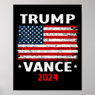Poster Drapeau Trump Vance 2024 Vp Vice-Président