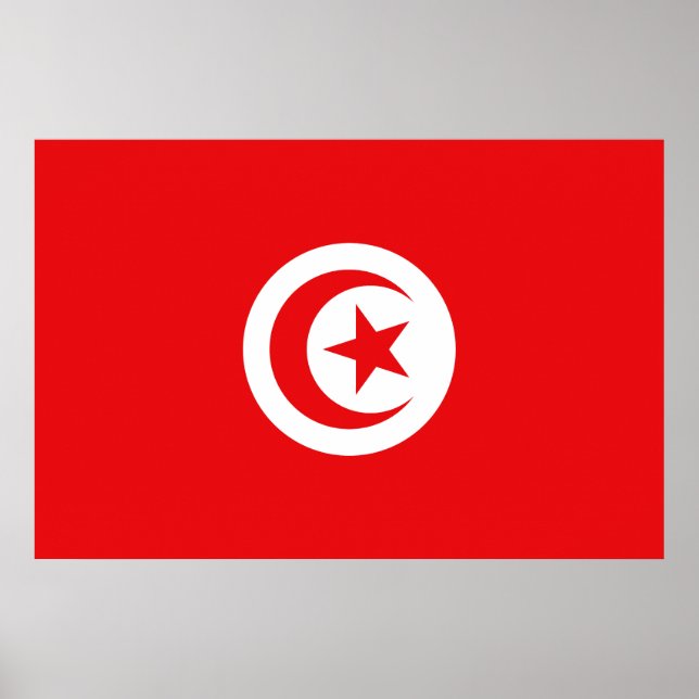 Poster Drapeau Tunisie (Devant)