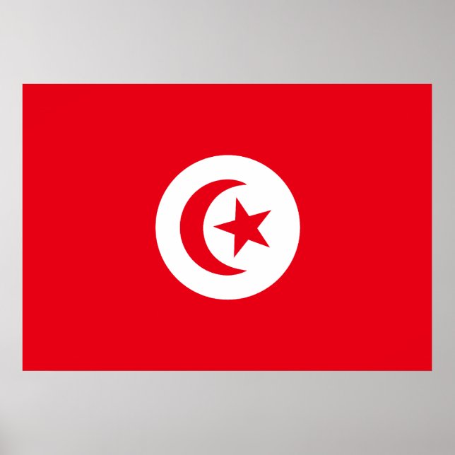Poster Drapeau tunisien (Devant)
