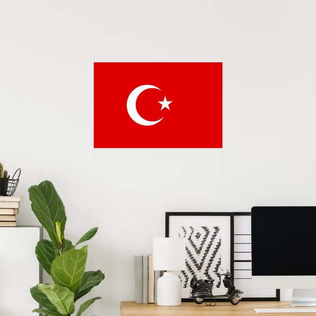 Poster Drapeau turc (Bureau à domicile)