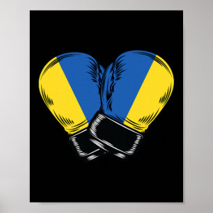 Poster Drapeau Ukraine Boxe Boxeur Drapeau Ukrainien