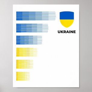 Poster Drapeau Ukraine Emblème Patriotique Ukraine Fierté