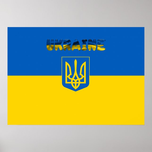 Poster Drapeau ukrainien-Armoiries (Devant)