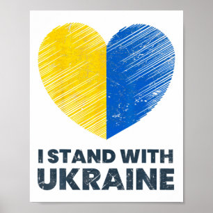 Poster Drapeau ukrainien - Je suis avec le drapeau ukrain