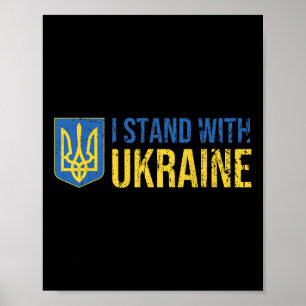 Poster Drapeau ukrainien Soutien à l'Ukraine Je suis avec
