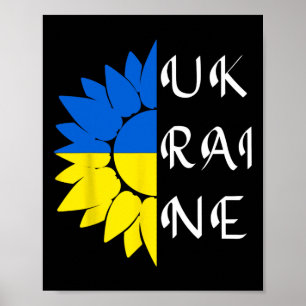 Poster Drapeau ukrainien tournesol ukrainien Je suis avec