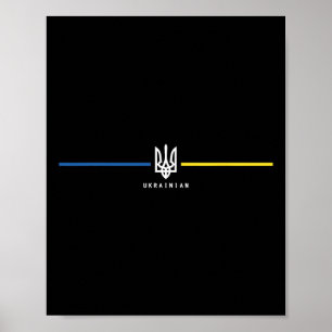 Poster Drapeau ukrainien Ukraine Zelensky Tryzub Em milit