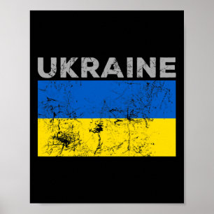 Poster Drapeau ukrainien vintage ukrainien Fierté 11