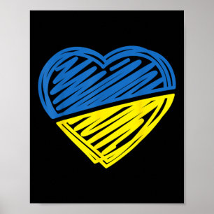 Poster Drapeau ukrainien vintage ukrainien fierté drapeau