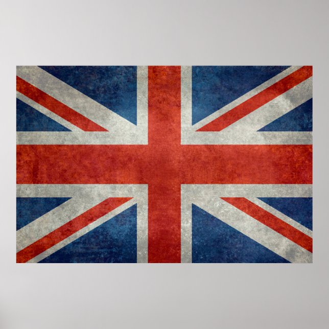Poster Drapeau Union Jack britannique dans style rétro te (Devant)