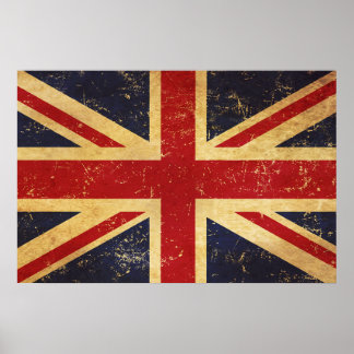 Poster Drapeau Union Jack britannique Vintage