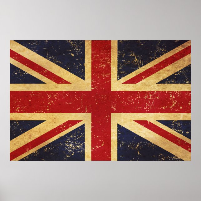 Poster Drapeau Union Jack britannique Vintage (Devant)