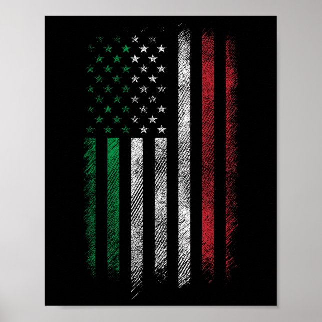 Poster Drapeau Usa 4 Juillet Patriotique Américain Italie (Devant)