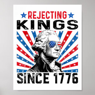 Poster Drapeau Usa en détresse rejetant les rois depuis 1