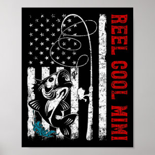 Poster Drapeau Usa Mimi pêche pêcheur pêcheur à la pêche