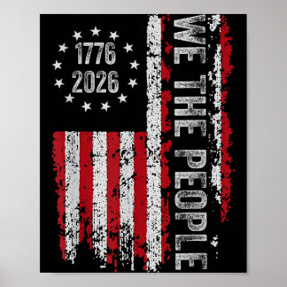 Poster Drapeau USA vintage 250e anniversaire de l'indépen