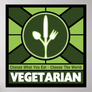 Poster Drapeau végétarien
