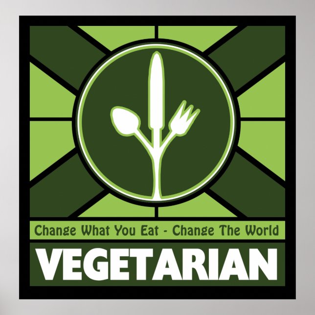 Poster Drapeau végétarien (Devant)