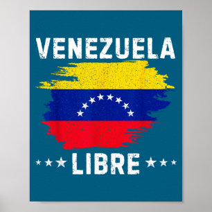 Poster Drapeau Vénézuela Libre 2026 Vénézuela Vintage