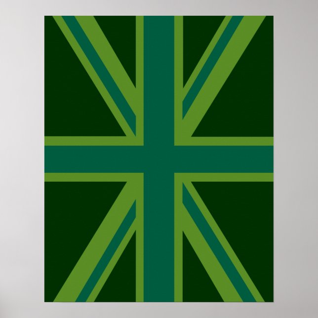 Poster Drapeau vert Union Jack (Devant)