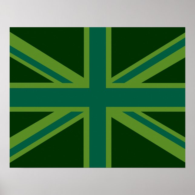 Poster Drapeau vert Union Jack (Devant)