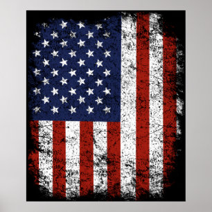 Poster Drapeau vintage américain cadeau USA Murica 4 juil