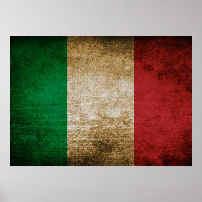 Poster Drapeau vintage de l'Italie (Devant)