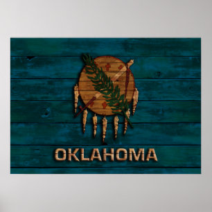 Poster Drapeau vintage de l'Oklahoma