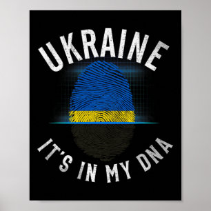 Poster Drapeau vintage de l'Ukraine - C'est dans mon ADN 