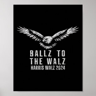 Poster Drapeau vintage Eagle Usa Harris Waltz 2024 Ballz 